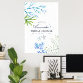 Waterverf Zeewier Bruidsdouche Welkom Poster (Thuiskantoor)