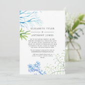 Waterverf Zeewier Bruiloft Beperkte Gastlijst Aankondiging (Staand voorkant)