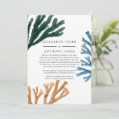 Waterverf zeewier gereduceerde bruiloft gasten lij aankondiging (Staand voorkant)