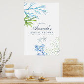 Waterverf zeewier Vrijgezellenfeest Welkom Poster (Keuken)