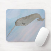 Waterverf zeezoogdier Narwhal Muismat (Met muis)