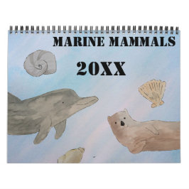 Waterverf zeezoogdieren kalender