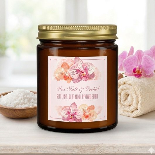Waterverf Zeezout & Orchidee Kaars Citatet Sticker