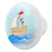 Waterverf zeilbokknop keramische knop (Rechts)