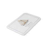 Waterverf Zeilboot Beach House Badmat (Gekanteld)