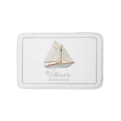 Waterverf Zeilboot Beach House Badmat (Voorkant)