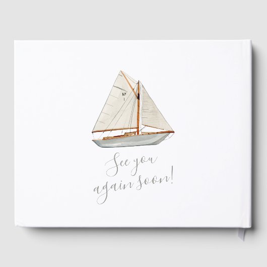 Waterverf Zeilboot Beach House Gastenboek (Achterkant)
