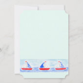 Waterverf Zeilboot Blauwe Check VADERDAG Kaart (Achterkant)