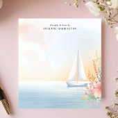 Waterverf Zeilboot Bloemen gepersonaliseerd Notitieblok