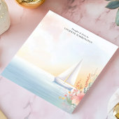 Waterverf Zeilboot Bloemen gepersonaliseerd Notitieblok
