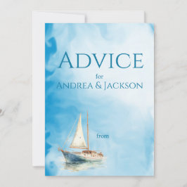 Waterverf zeilboot bruiloft advieskaart