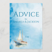 Waterverf zeilboot bruiloft advieskaart (Voorkant)
