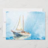 Waterverf zeilboot bruiloft Dank u Bedankkaart (Achterkant)