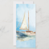 Waterverf zeilboot bruiloft programma (Achterkant)