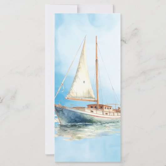 Waterverf zeilboot bruiloft programma (Achterkant)