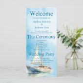 Waterverf zeilboot bruiloft programma (Staand voorkant)