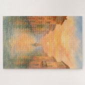 Waterverf zeilboot Dreamy Sunset Venetian Canal Legpuzzel (Horizontaal)