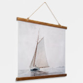 Waterverf Zeilboot Hangende Tapestry Hangend Wandkleed (Gebogen)