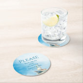 Waterverf zeilboot Ik ben aan het dansen Ronde Kartonnen Onderzetter (Insitu)