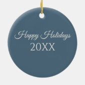 Waterverf zeilboot in een kerstkrans keramisch ornament (Achterkant)