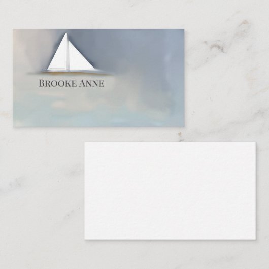 Waterverf, Zeilboot, Kunst, Visitekaartjes (Voorkant / Achterkant)