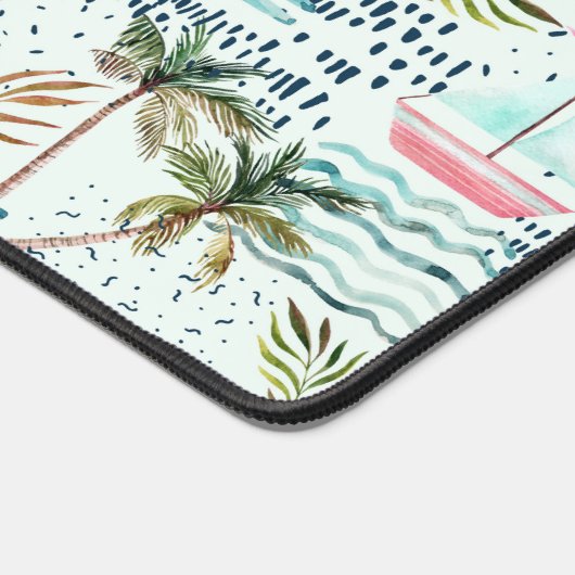 Waterverf Zeilboot met Palm Tree Pattern 2 Bureaumat (Hoek)