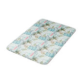 Waterverf Zeilboot met palmboompatroon Badmat (Gekanteld)