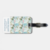 Waterverf Zeilboot met palmboompatroon Bagagelabel (Achterkant horizontaal)