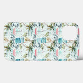 Waterverf Zeilboot met palmboompatroon Case-Mate iPhone Case (Achterkant (horizontaal))