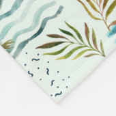 Waterverf Zeilboot met palmboompatroon Fleece Deken (Hoek)