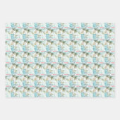 Waterverf Zeilboot met palmboompatroon Inpakpapier Vel (Voorkant)