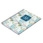 Waterverf Zeilboot met palmboompatroon Notitieboek (Linkerzijde)