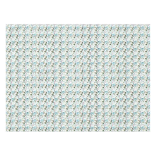 Waterverf Zeilboot met palmboompatroon Tafelkleed (Voorkant (Horizontaal))