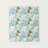 Waterverf Zeilboot met palmboompatroon Wandkleed (Voorkant)