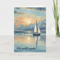 Waterverf zeilboot op oceaan sympathie