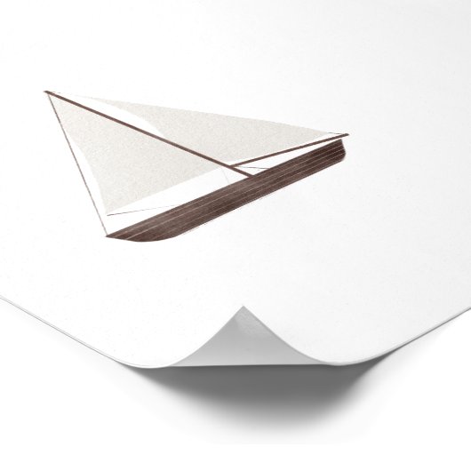 Waterverf  zeilboot poster (Hoek)