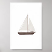 Waterverf  zeilboot poster (Voorkant)