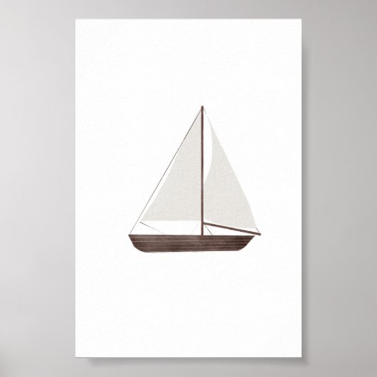 Waterverf  zeilboot poster (Voorkant)