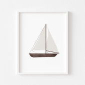Waterverf  zeilboot poster