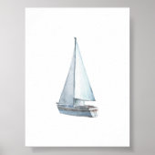 Waterverf zeilboot print (Voorkant)