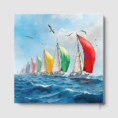 Waterverf zeilboot Regatta voor herdenkingsdienst Gastenboek (Achterkant)