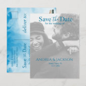 Waterverf Zeilboot Save the Date Foto Briefkaart (Voorkant / Achterkant)