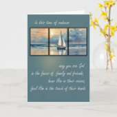 Waterverf zeilboot scene kaart (Gele Bloem)