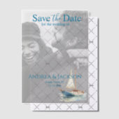 Waterverf Zeilboot Sla datum op Vellum Uitnodigingen (Offset (Uitnodiging))