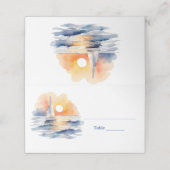 Waterverf zeilboot zonsondergang zeegezicht bruilo plaatskaartje (Buitenkant ongevouwen)