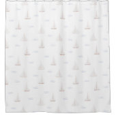 Waterverf zeilboten douchegordijn (Voorkant)