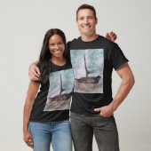 Waterverf Zeilbots schilderen T-shirt (Unisex)