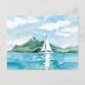 Waterverf Zeilen Natuur Landschap Briefkaart (Voorkant)