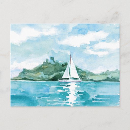 Waterverf Zeilen Natuur Landschap Briefkaart (Voorkant)