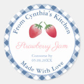Waterverf Zelfgemaakte Aardbeien Jam Labels (Voorkant)